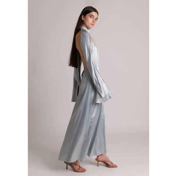 New Sabina Musayev Jenna Maxi Dress Open Back Long Sleeve Backless Formal Fancy - Picture 13 of 13